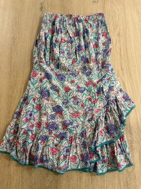 Poupette St Barth Ambra Bandeau Aqua Petunia Floral Cover Up Pool Dress NWT M